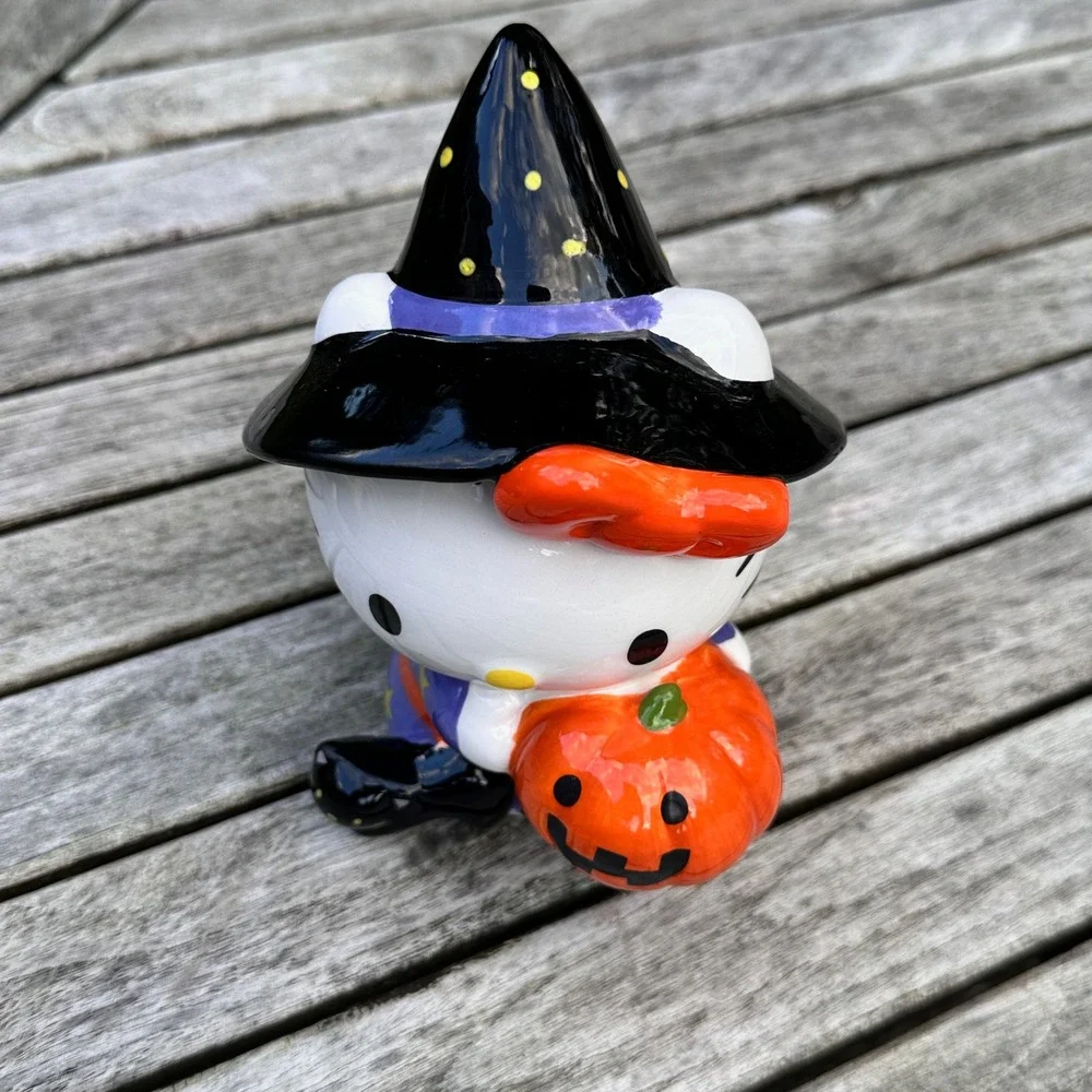 Blue Sky Sanrio Hello Kitty Halloween Witch Ceramic Figurine Pumpkin 2024 6.5